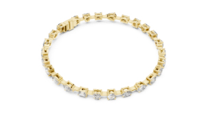 14K Yellow <b>Gold</b> Heart Emerald Oval Pear Lab-Grown Diamond Party Wear Bracelet for Women - Product Image 2