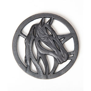 Modern Round Iron Trivet Vintage Decorative Kitchen Dining Table Hot Pot <b>Holder</b> with Ornate Scrollwork Design and <b>Pan</b> Mat - Product Image 5