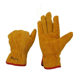 Guantes de Seguridad Industriales de Cuero, Medios Dedos, Resistentes al Calor, para Soldadura, Trabajo, Duraderos, con Puño Corto, Protección para las Manos - Product Image 1