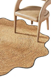 Alfombras rectangulares trenzadas de ratán y yute de cáñamo 100% con diseño Redondo, alfombrillas de yute indio para sala de estar y espacio para puertas - Product Image 4