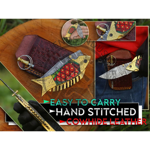 Couteau pliant fait main en acier damas manche en bois personnalisé Artisan chasse en plein air Camping couteau de luxe Support OEM ODM - Product Image 3