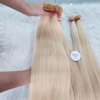 Extensions de cheveux vierges vietnamiens Super Double Hair à kératine, pointe plate, lisses, blondes, pré-collées, couleur personnalisée, teintes, haute qualité