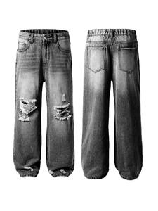 กางเกงยีนส์ขาตรงสไตล์ลำลองสำหรับผู้หญิง, กางเกงยีนส์ซักด้วยเชือกรูดกางเกงยีนส์อเนกประสงค์สำหรับใช้ในชีวิตประจำวัน - Product Image 2