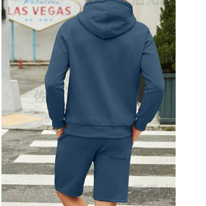 Vente en gros Streetwear Short de jogging deux pièces Survêtement unisexe Ensemble court à capuche pour hommes - Product Image 2