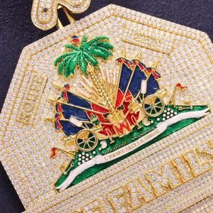 Colgante Personalizado de Plata de Ley 925 con Diamante Moissanite VVS, Diseño de Lujo con Diamantes Engastados, Joyería Hip Hop - Product Image 2