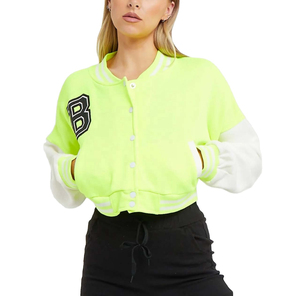 Chaqueta Letterman de Diseño Nuevo y Alta Calidad, 100% Lana, Compre Directamente al Fabricante OEM, Chaqueta Letterman Personalizada con Bordado para Mujer - Product Image 4