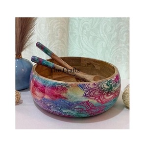 Tazón de servir de madera de la más alta calidad, forma redonda, tamaño personalizado, tazón para mezclar y servir al precio más bajo. - Product Image 3