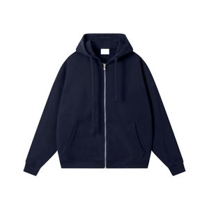 Sweat à capuche en coton éponge français 400GSM pour femmes Logo personnalisé brodé Streetwear sweat à fermeture éclair complète pour l'hiver - Product Image 6