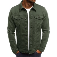 Vente en gros 2025 – Blouson en jean vintage pour homme, personnalisé avec logo, 100 % coton, élégant, respirant, tissu épais uni