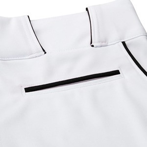 Pantalon de baseball blanc pour homme avec empiècements latéraux noirs, respirant, anti-humidité, grande taille, fermeture éclair, coupe droite, 100 % polyester, idéal pour l'été - Product Image 5