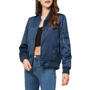 Chaquetas de mujer Abrigo deportivo de satén ajustado con cuello levantado Estampado transpirable Top de fitness Chaqueta de calle de talla grande para mujer - Product Image 1