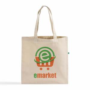 Customizable Classic Cotton Tote Bag emarket logo Printed Recycled Fabric Carry Bag For <b>Repeat</b> Use Big Branded Smart packaging - Product Image 1