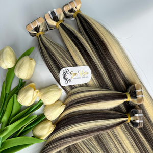 Extensions de cheveux humains vietnamiens Remy Cabello Humano de la marque Sun Hair Company, avec mèches fines, alignées sur la cuticule, super double trame - Product Image 5