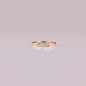 Lujo clásico bisel ajuste laboratorio crecido diamante Esmeralda y corte redondo platino compromiso diamante anillo fino solitario anillo - Product Image 1