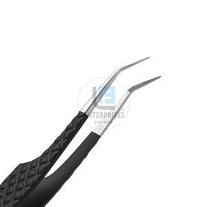 2026 OEM Stainless Steel Black <b>Eyelash</b> Tweezers with Silver Fiber Tip Precision Lash Tool 12cm for <b>Eyelash</b> Application - Product Image 5