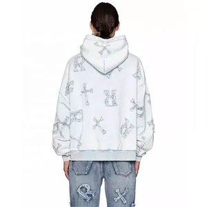 Sudadera con Capucha Unisex de Algodón 100% para Hombre, con Pedrería, de Forro Polar, Oversize, Personalizable, Ecológica y Transpirable, Venta al por Mayor - Product Image 2