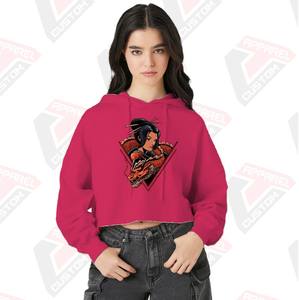 เสื้อฮู้ดเอวลอยมีสไตล์และอบอุ่นของผู้หญิงผ้าฝ้าย100% สำหรับฤดูหนาวพิมพ์ลายดิจิตอลย้อมสีเรียบๆ - Product Image 1