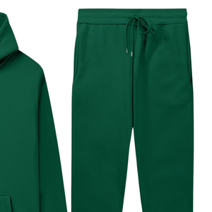 Conjunto Deportivo Informal de Felpa de Algodón, Sudadera con Capucha y Pantalones Deportivos Verdes Unisex, para Gimnasio, Entrenamiento, Ropa de Invierno - Product Image 5