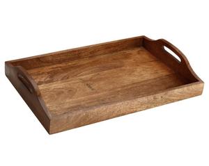 Plateau de service en bois élégant à la mode vente directe d'usine décor à la maison plateau décor de Table plateau en résine en bois Logo personnalisé plat de service en bois - Product Image 3