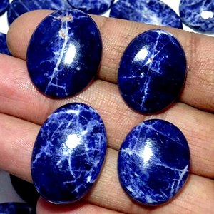 Sodalite ธรรมชาติอัญมณี Cabochon หลวมผสมรูปร่างและขนาด sodalite มากสำหรับการทำเครื่องประดับ - Product Image 6