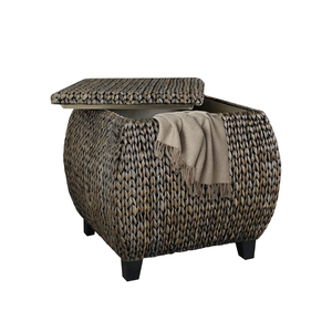 Vente en gros de meubles de décoration d'intérieur ottoman de haute qualité en jacinthe d'eau coffre de rangement décoratif du Vietnam - Product Image 1