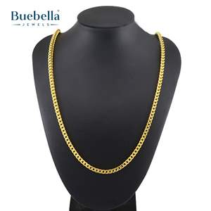 Venta caliente 925 Plata y 14K chapado en oro 5mm Franco caja collar de cadena para Hombres estilo de moda collar de moissanita - Product Image 3