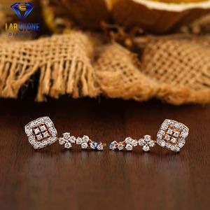 1.54 TDW pendentif et boucle d'oreille en or rose avec diamant taille ronde par Labstone Diamond Party Wear pendentif et boucle d'oreille couleur EF-VS - Product Image 5