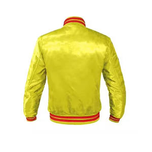 Elegante chaqueta universitaria de satén OEM, chaqueta Bomber de béisbol personalizada para ropa de calle Unisex, ropa de moda universitaria de alta calidad - Product Image 5