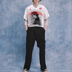 เสื้อยืดครอปทรงบ็อกซี่ปรับแต่งได้สำหรับผู้ชายดีไซน์ดิจิทัลพิมพ์ลาย - Product Image 3