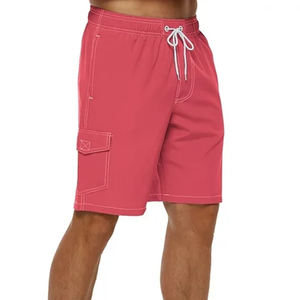 Shorts de sport décontractés pour hommes, taille mi-haute, respirants, séchage rapide, tissu peigné écologique, motif uni, fermeture à cordon, prix abordable - Product Image 2