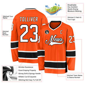 Jersey de Hockey sobre Hielo Sublimado para Hombre, 100% Poliéster, Ropa Deportiva de Alto Rendimiento, Logotipo Personalizado, Nombre y Número, Sublimación Completa, Uniforme de Equipo Unisex - Product Image 4
