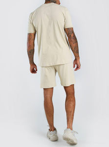 Personalizado OEM verano Streetwear Jogger 100% algodón chándal para hombres fabricante serigrafía camiseta y pantalones cortos conjunto - Product Image 3