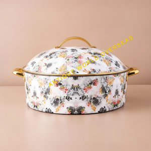 New Arrival Custom Design Modern Minimalist Floral Enamel Printed Stainless Steel Insulated Hotpot Home Hotel Restaurant - Product Image 5