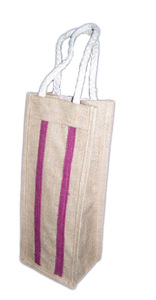 Sac de bouteille de vin en jute Poignée de canne Porte-sac de bouteille de vin en jute Bouteille unique Sac fourre-tout de vin en jute - Product Image 3