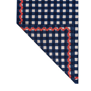 Alhambra - Alfombras de Lana Hechas a Mano en Color Azul, Tejido Plano para el Hogar, para Pasillo, Entrada, Sala de Estar, Dormitorio, ADWL-13292, Nueva Colección - Product Image 5