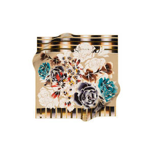 Vintage Designer <b>Silk</b> Crepe Satin <b>Scarf</b> 90x90 Digital Printed Floral <b>Square</b> - Product Image 1
