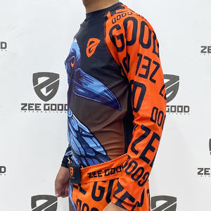 Alta calidad personalizado impreso hombres Rash Guard compresión MMA BJJ pantalones cortos Muay Thai Jiu Jitsu Kimono frente artes marciales estiramiento - Product Image 5