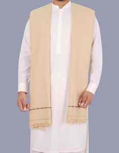 Goodshopping Men Traditional Winter <b>Wool</b> Shawl Soft Warm Classic Solid Color <b>Wrap</b> for Middle East India/Pakistan Ethnic Wear - Product Image 4