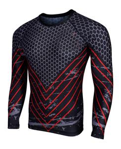 T-shirt de sport pour homme Rash Guard personnalisé en tissu Spandex avec logo, idéal pour la gym, les arts martiaux et la natation - Product Image 5