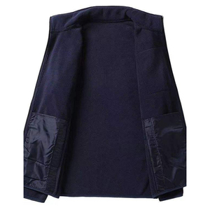 เสื้อแจ็คเก็ตผ้าฟลีซสำหรับผู้ชายฤดูหนาว สีพื้น ดีไซน์มีฮู้ด เหมาะสำหรับใส่กลางแจ้งและสวมใส่ลำลอง - Product Image 3