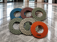 Disque de polissage diamanté à sec de 6 pouces (150 mm) pour meuleuse d'angle, disque de ponçage flexible pour pierre, granit, marbre