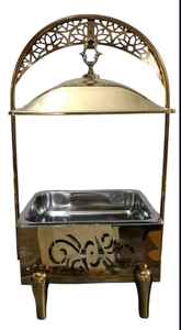 Premium Triangle Shape Chafing Dish Hotel <b>Table</b> Top Serving Food Warmer Wedding <b>Buffet</b> Food Serving Luxury Style Chafing Dish - Product Image 3