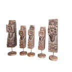 Soporte de Madera Vintage Indio, Tallado a Mano, Decoración Arquitectónica de Pared, Estilo Rústico Antiguo para Interiores del Hogar, Combinación Variada, 1 Unidad - Product Image 2