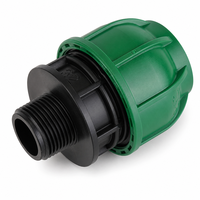 Adaptateur de compression mâle en PP Plantrising R1004 PN12.5 avec joint NBR pour tuyau HDPE de 20-110 mm