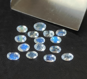 Super High Quality Natural <b>Rainbow</b> Moonstone 3x4mm - 4x5mm Oval Cut Faceted Loose Gemstone Super <b>Top</b> Blue Flashy - Product Image 2