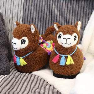 Pantuflas SLOFFIES de Alpaca para Adultos, Talla Única, Diseño Cerrado con Estampado Lindo, Suela Antideslizante de EVA, Forro de PVC, Invierno - Product Image 3