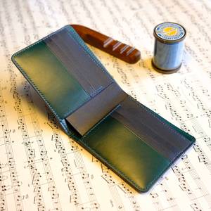 Cartera plegable de cuero de lujo con logotipo personalizado, cartera fina de cuero genuino con bloqueo RFID, con tarjetero, con cierre de RFID, para hombre y mujer - Product Image 2