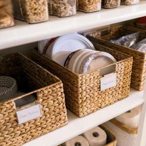 ถุงจักสานมือสีน้ำตาลอ่อนผักตบชวาไม้ไผ่สำหรับตกแต่งบ้านดอกไม้จากแหล่งธรรมชาติ - Product Image 3