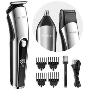 Tondeuse à barbe sans fil rechargeable pour hommes avec tondeuse à poils de nez et micro-rasoirs pour kit de toilettage - Product Image 2