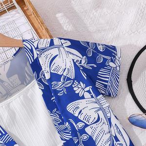 6-12Y été vêtements pour enfants nouvelle impression chemise à manches courtes gilet Shorts filles costumes - Product Image 3